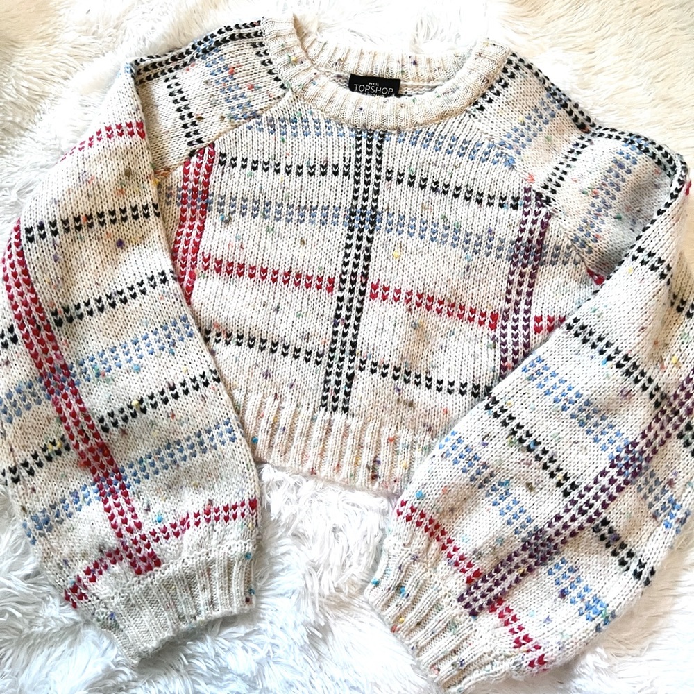 Topshop Check Pattern Cropped Sweater Dr. Who Ruby Sunday